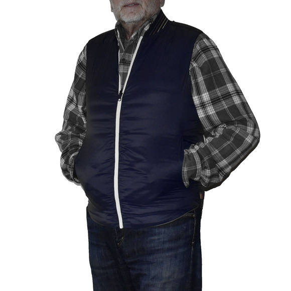 NEW MARINE LAYER Vail Dusty Olive/Navy Reversible Down Puffer Vest Size S $145 - Picture 2 of 9